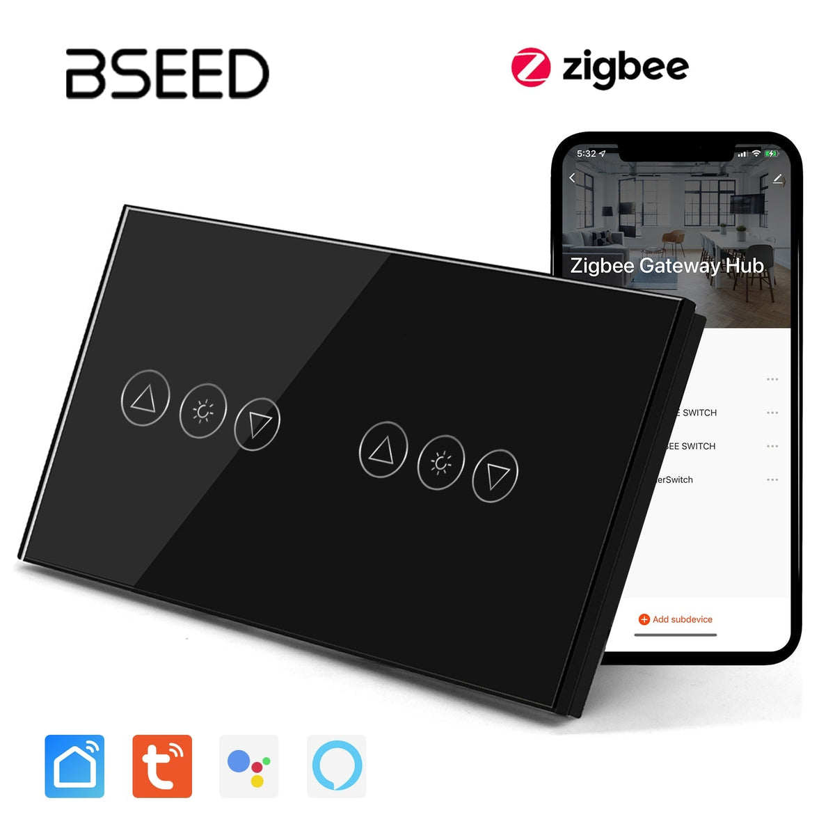 Bseed New Zigbee Double Touch Light Dimmer Smart Switch – Bseedswitch