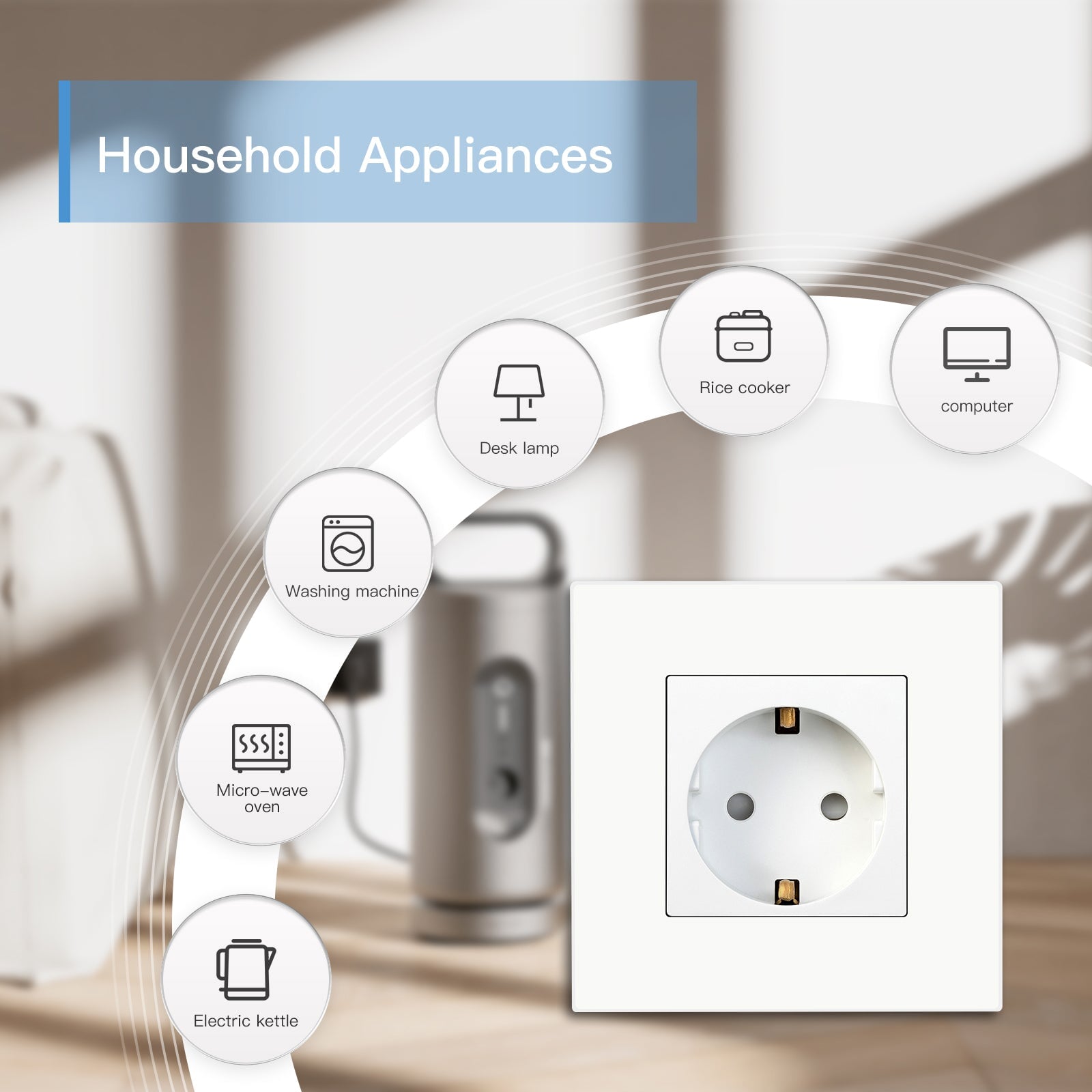 BSEED ZigBee EU Wall Sockets With Energy Monitoring PC Panel with Kids Protection Wall Plates & Covers Bseedswitch 