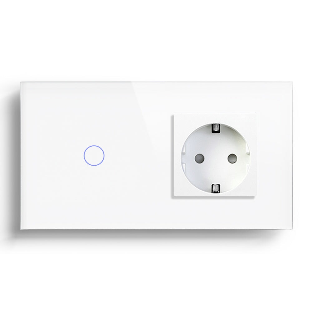 BSEED WiFi 1/2/3 Gang Light Switch With Normal EU Socket Power Outlets & Sockets Bseedswitch 