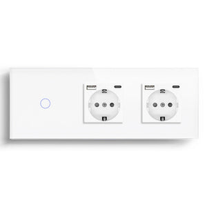 Bseed Zigbee 1/2/3 Gang Light Switches With Normal Double EU Sockets with USB-C Switch Bseedswitch 