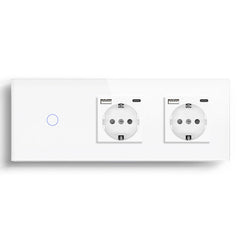 Bseed Zigbee 1/2/3 Gang Light Switches With Normal Double EU Sockets with USB-C Switch Bseedswitch 