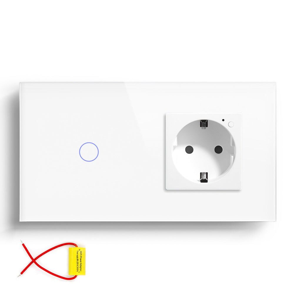 Bseed Smart Wifi Switch No neutral line With EU Single Wifi Socket 157mm Power Outlets & Sockets Bseedswitch 