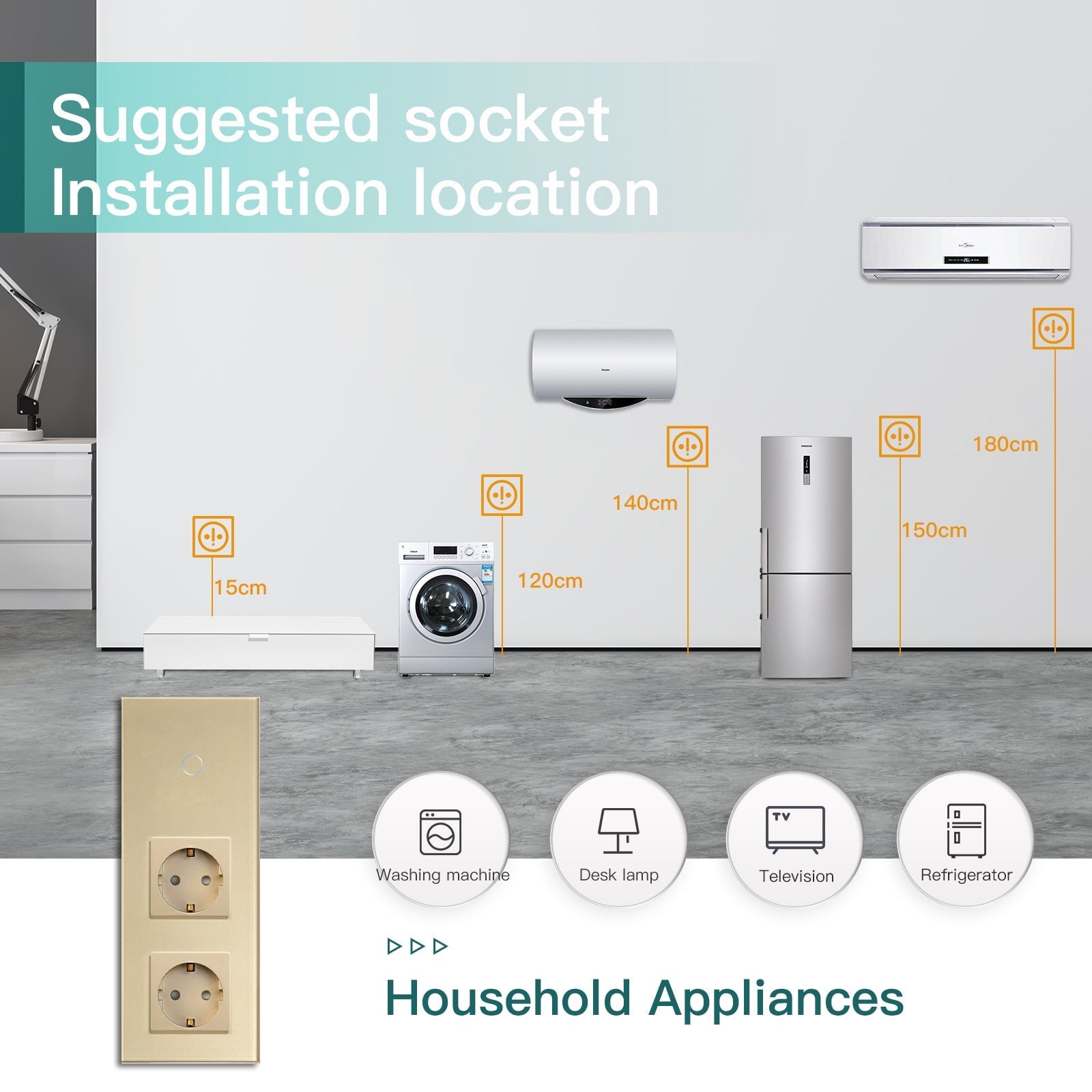 Bseed Zigbee 1/2/3 Gang Light Switches With Double Not Smart EU Standard Wall Sockets Light Switches Bseedswitch 