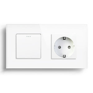 BSEED Mechanical 1/2/3 Gang 1/2Way Touch Light Switch With Normal Eu Socket Power Outlets & Sockets Bseedswitch 