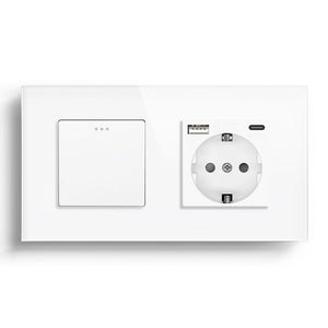 BSEED Mechanical 1/2/3 Gang 1/2Way Touch Light Switch With Normal Eu Socket with typcs-c Power Outlets & Sockets Bseedswitch 