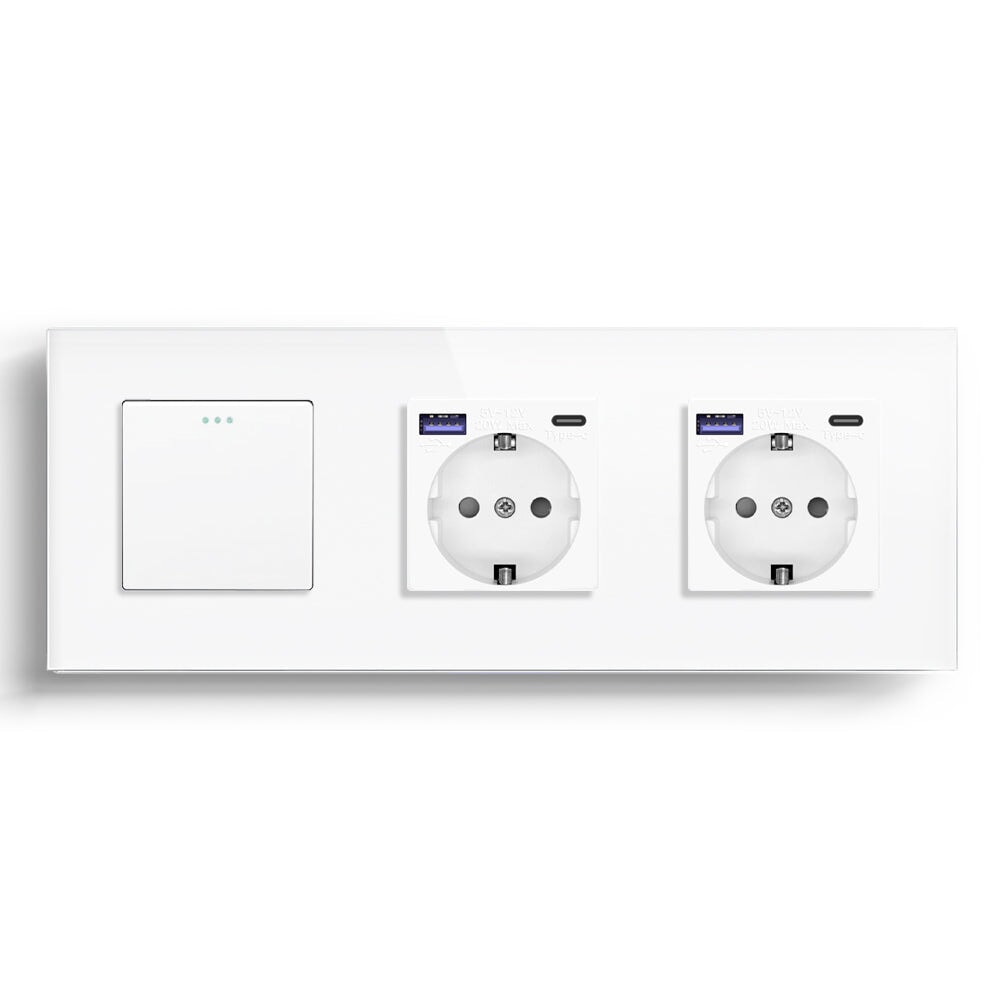 BSEED Light Switch With Normal Eu Socket With fast charge USB-c Power Outlets & Sockets Bseedswitch 