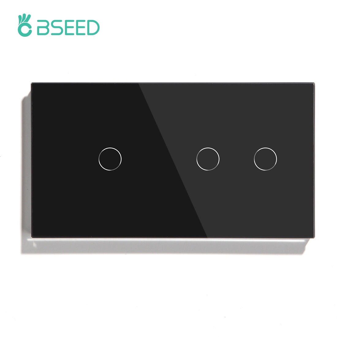 Bseed Double Touch Switch 1/2/3 Way 157mm 300W Wall Plates & Covers Bseedswitch Black 1Gang + 2Gang 1Way