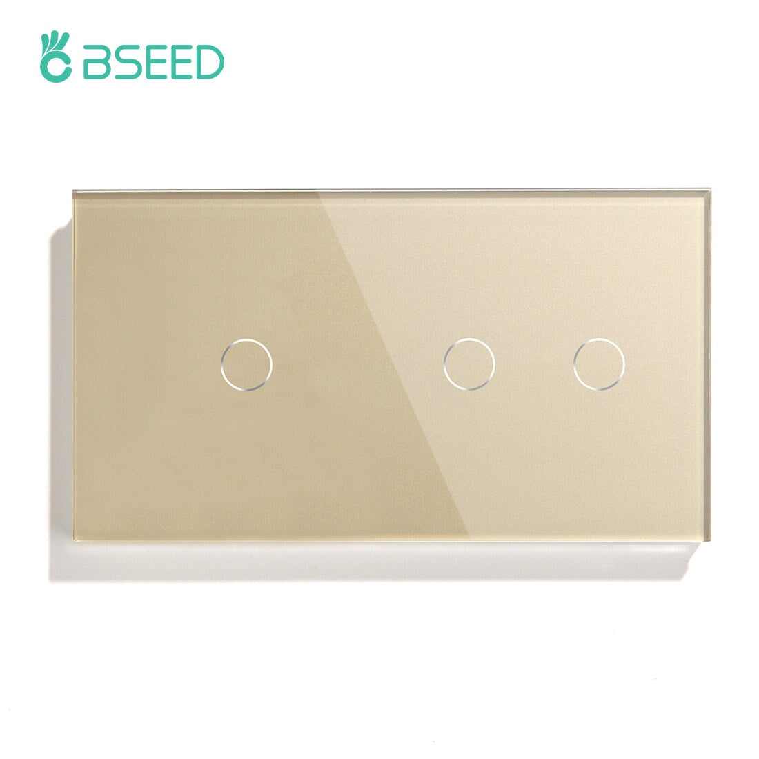 Bseed Double Touch Switch 1/2/3 Way 157mm 300W Wall Plates & Covers Bseedswitch Golden 1Gang + 2Gang 1Way