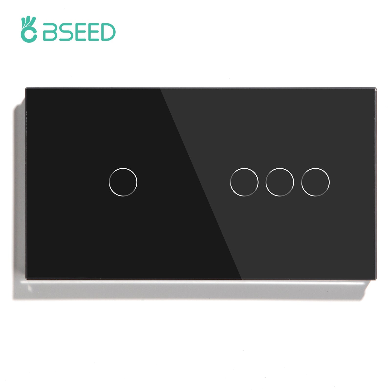 Bseed Double Touch Switch 1/2/3 Way 157mm 300W Wall Plates & Covers Bseedswitch Black 1Gang + 3Gang 1Way