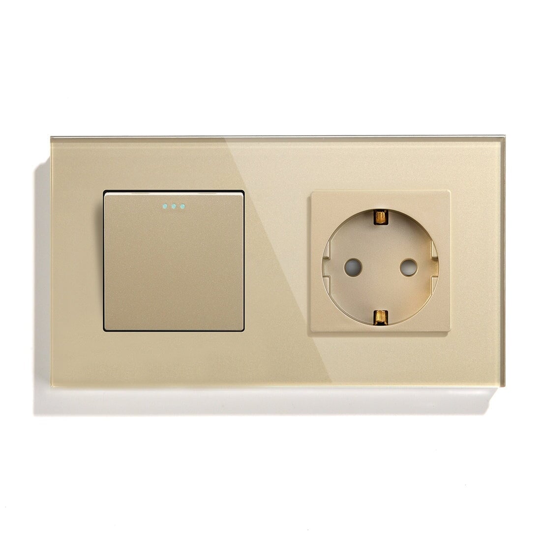 BSEED Mechanical 1/2/3 Gang 1/2Way Touch Light Switch With Normal Eu Socket with typcs-c Power Outlets & Sockets Bseedswitch Golden 1Gang 1Way