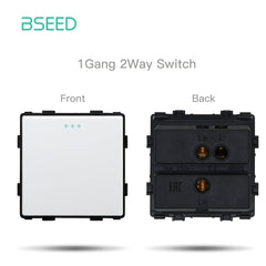 Bseed 1/2/3 Gang 1/2/3 Way Button Light Switch Function Key Touch Control Cross Switch Light Switches Bseedswitch White 1Gang 2Way