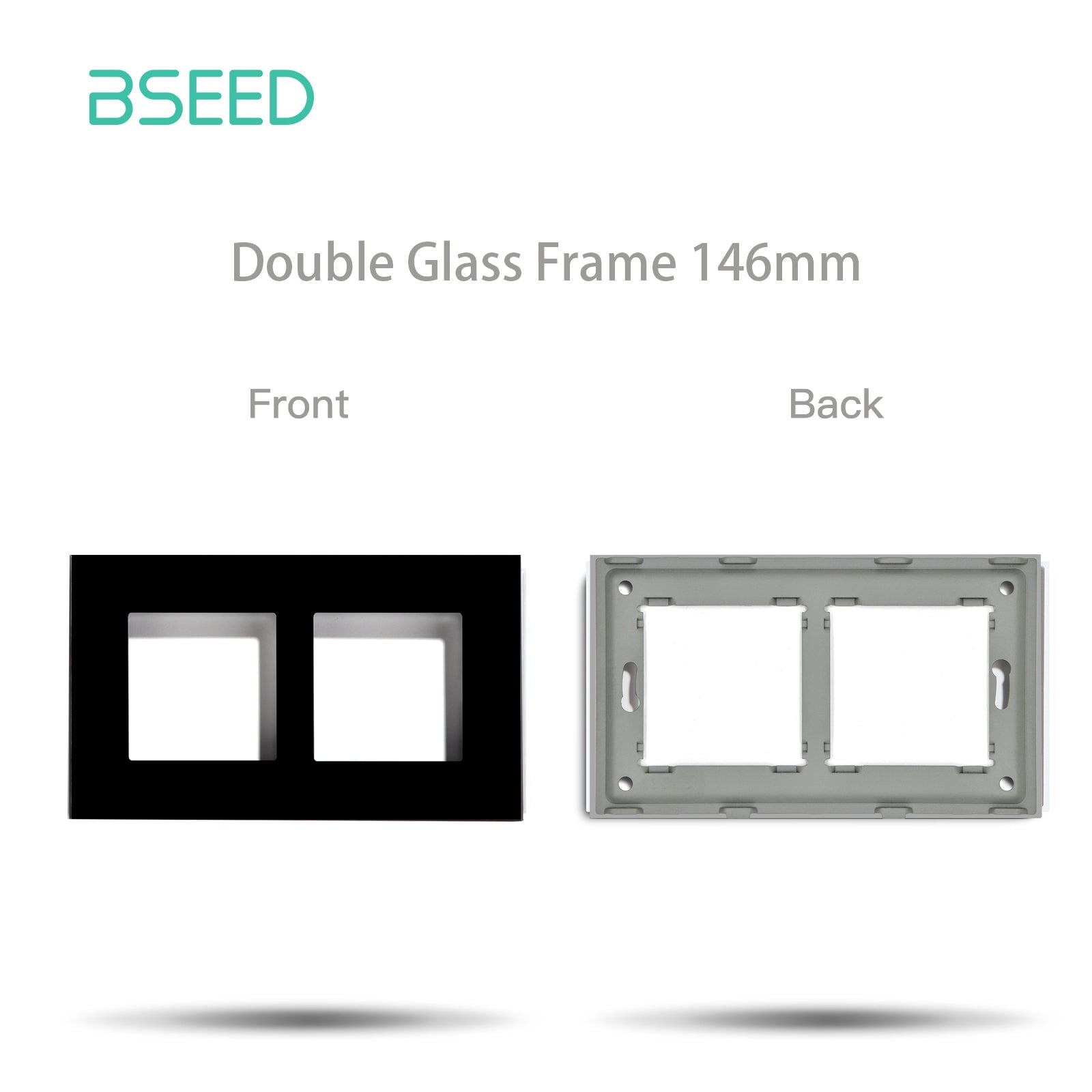 Bseed Crystal Glass Frames Socket Frame 4 Color 1/2/3/4/5 Slotes DIY Part Wall Jacks & Braces Bseedswitch Black Double(UK standard) 