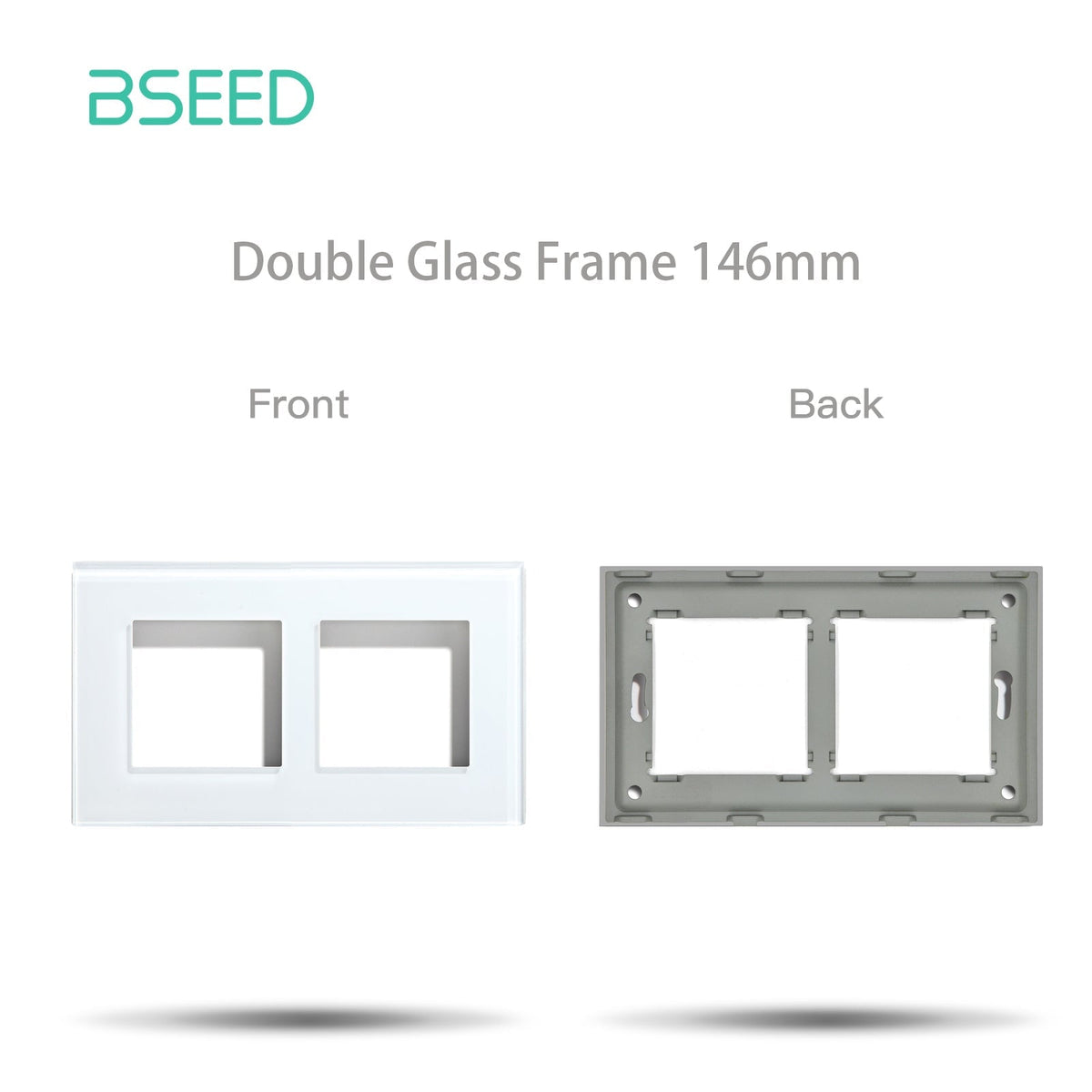 Bseed Crystal Glass Frames Socket Frame 4 Color 1/2/3/4/5 Slotes DIY Part Wall Jacks & Braces Bseedswitch White Double(UK standard) 