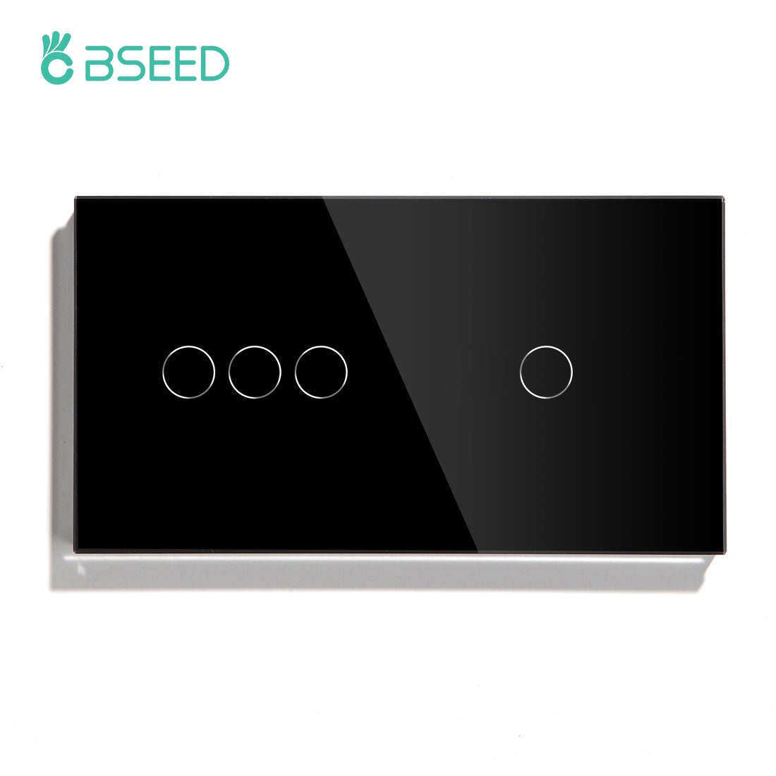 Bseed Double Touch Switch 1/2/3 Way 157mm 300W Wall Plates & Covers Bseedswitch Black 3Gang + 1Gang 1Way