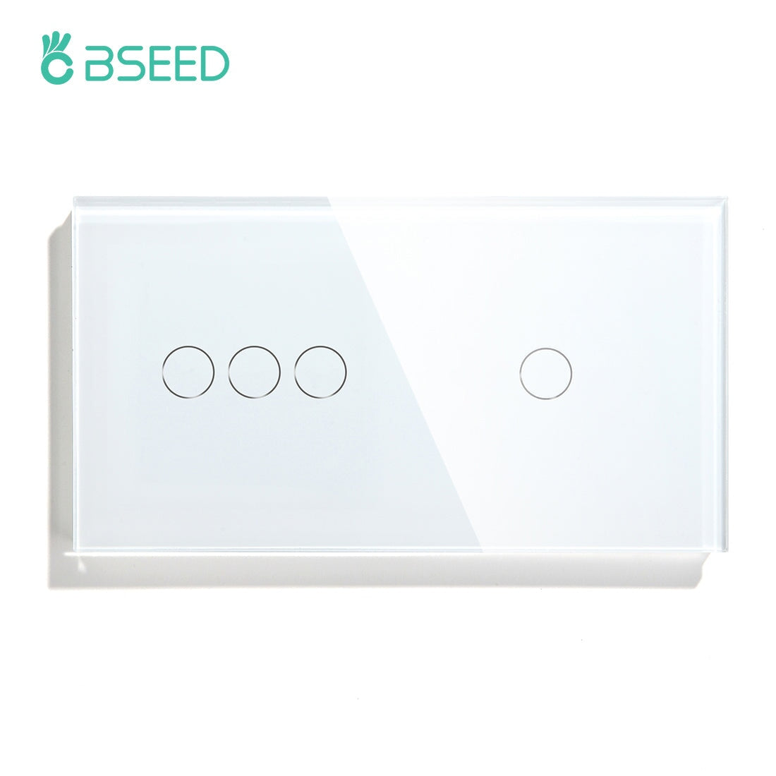 Bseed Double Touch Switch 1/2/3 Way 157mm 300W Wall Plates & Covers Bseedswitch White 3Gang + 1Gang 1Way