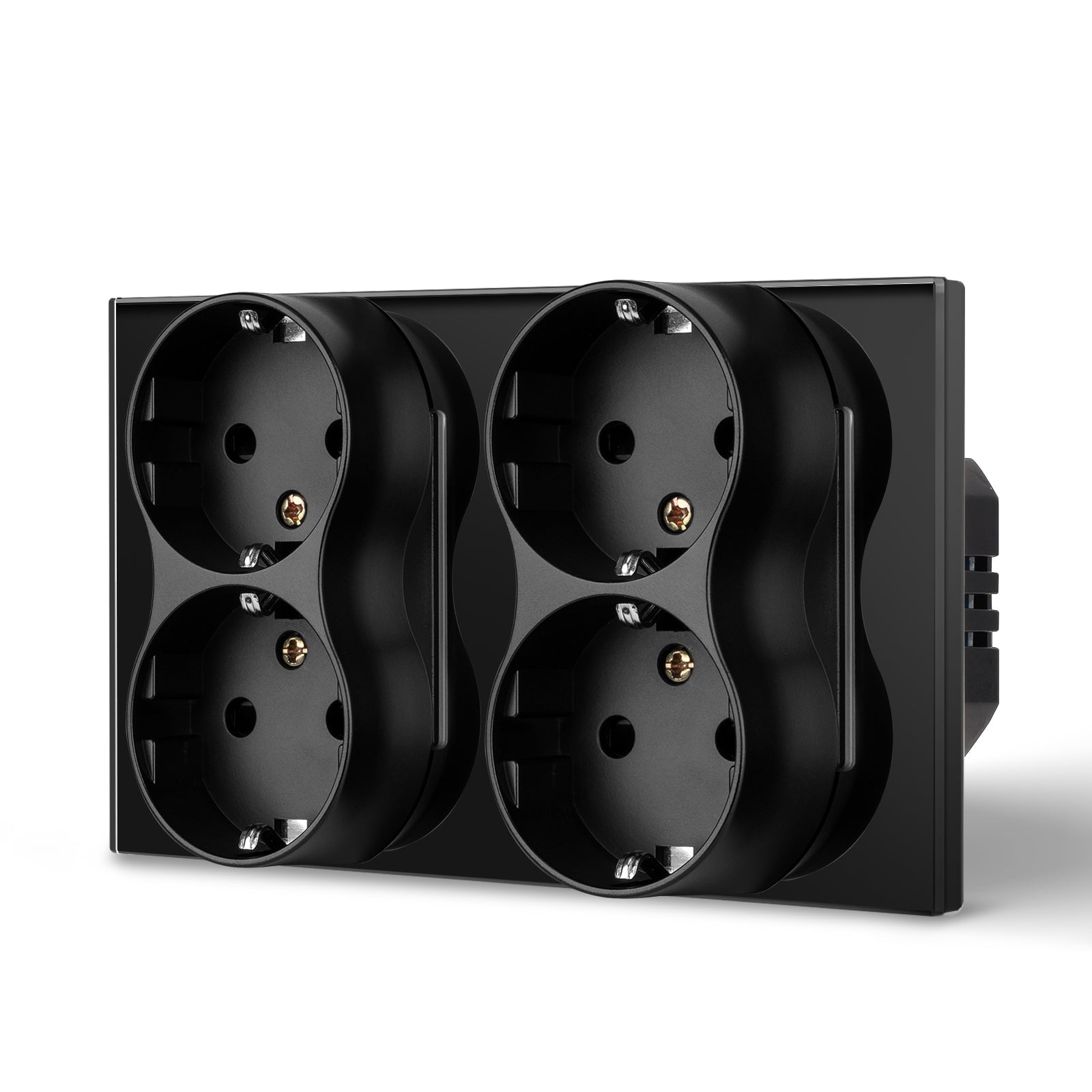 BSEED EU Double Sockets Power Wall Outlet Home Wall Power Sockets Glass Panel Power Outlets & Sockets Bseedswitch 