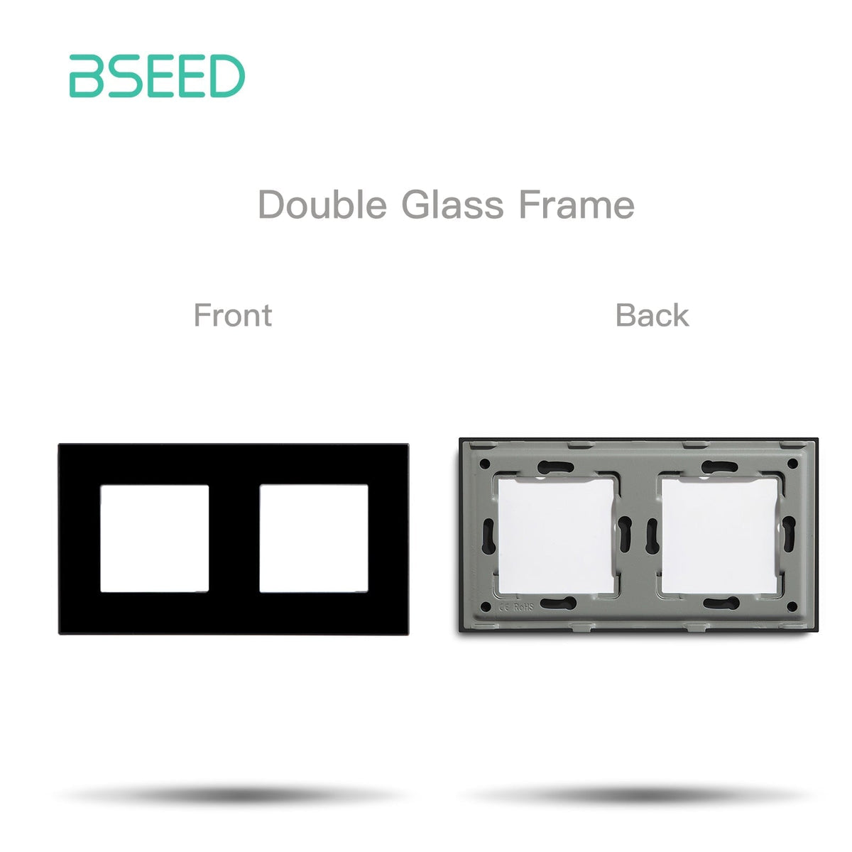 Bseed Crystal Glass Frames Socket Frame 4 Color 1/2/3/4/5 Slotes DIY Part Wall Jacks & Braces Bseedswitch Black Double 