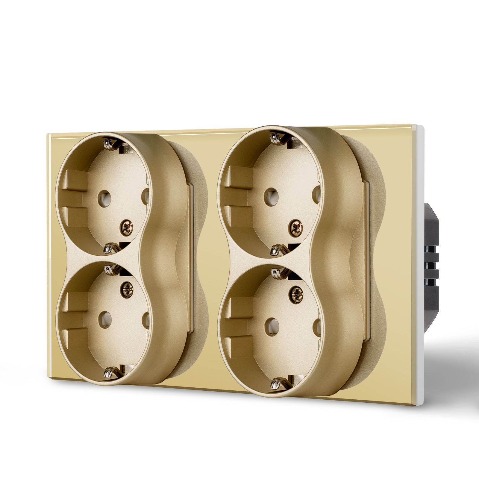 BSEED EU Double Sockets Power Wall Outlet Home Wall Power Sockets Glass Panel Power Outlets & Sockets Bseedswitch 