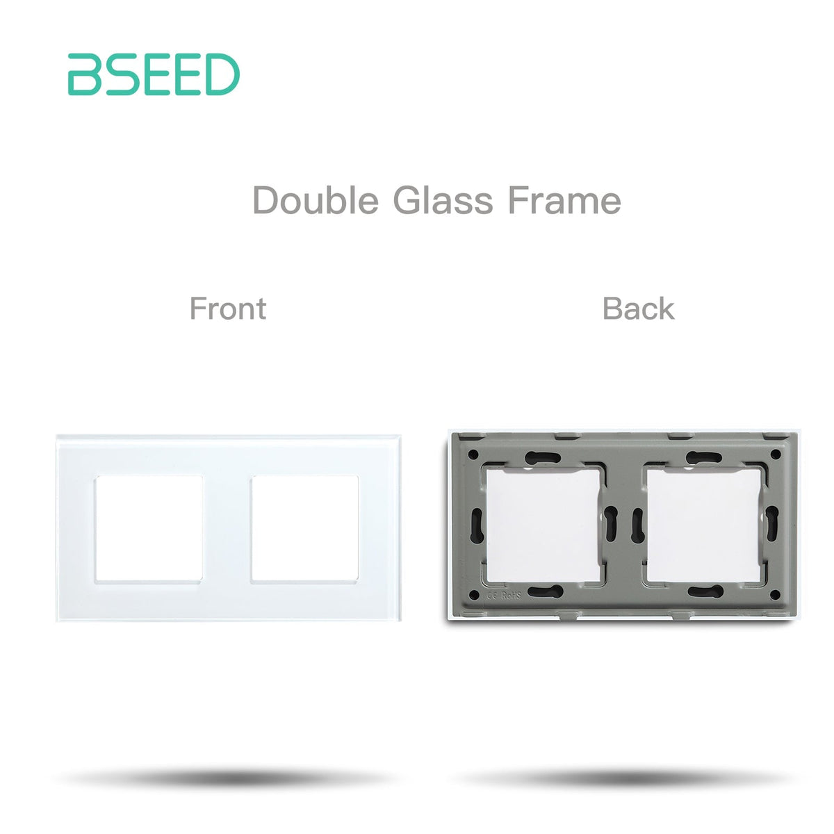 Bseed Crystal Glass Frames Socket Frame 4 Color 1/2/3/4/5 Slotes DIY Part Wall Jacks & Braces Bseedswitch White Double 