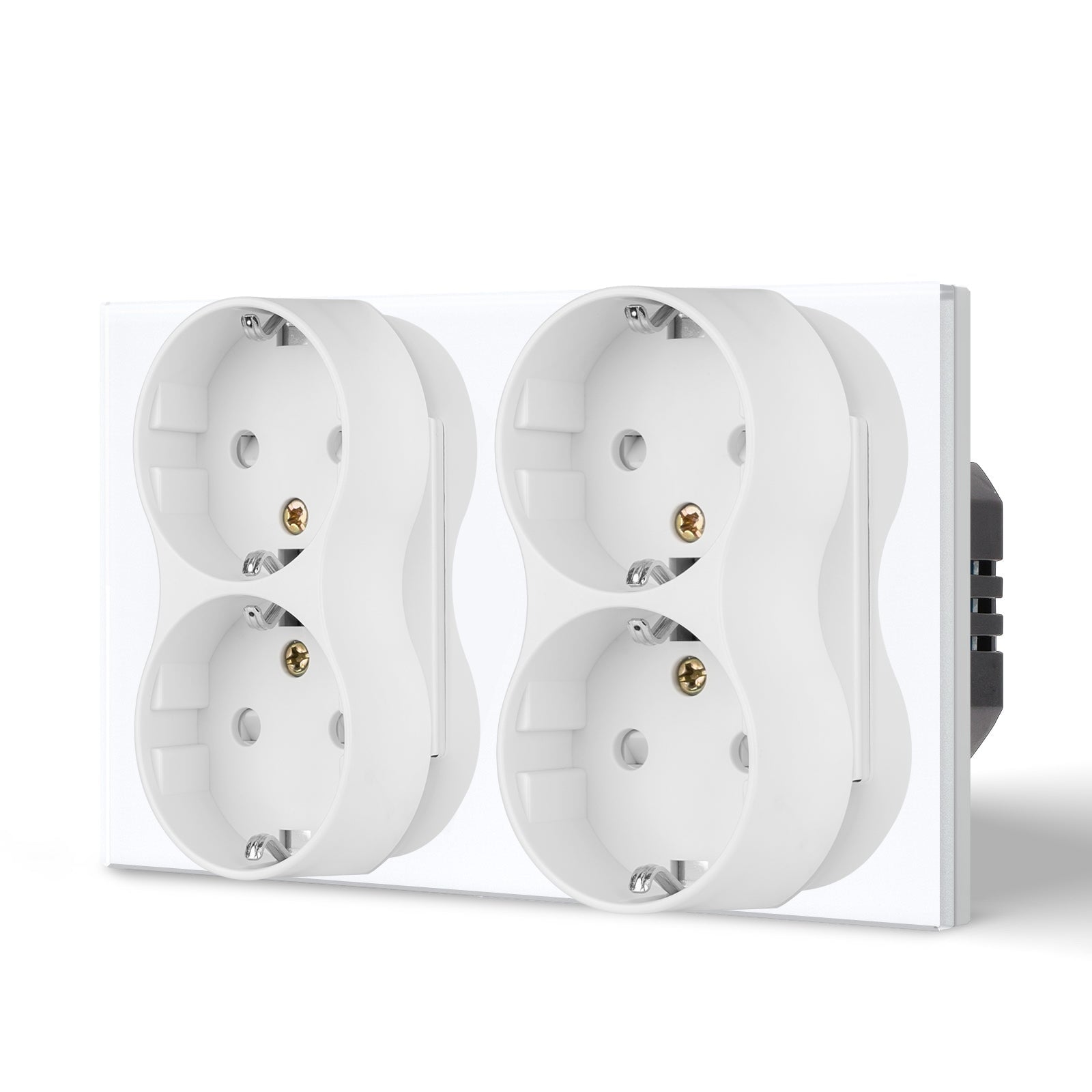 BSEED EU Double Sockets Power Wall Outlet Home Wall Power Sockets Glass Panel Power Outlets & Sockets Bseedswitch 