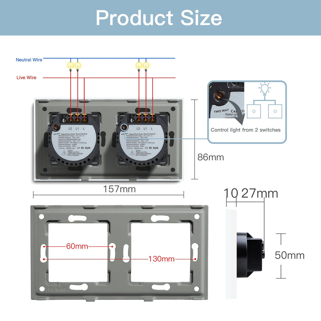 Two way outlet touch switch