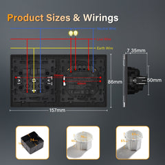 Echo Series Smart Wifi Switch With EU Single Socket 157mm Power Outlets & Sockets Bseedswitch 