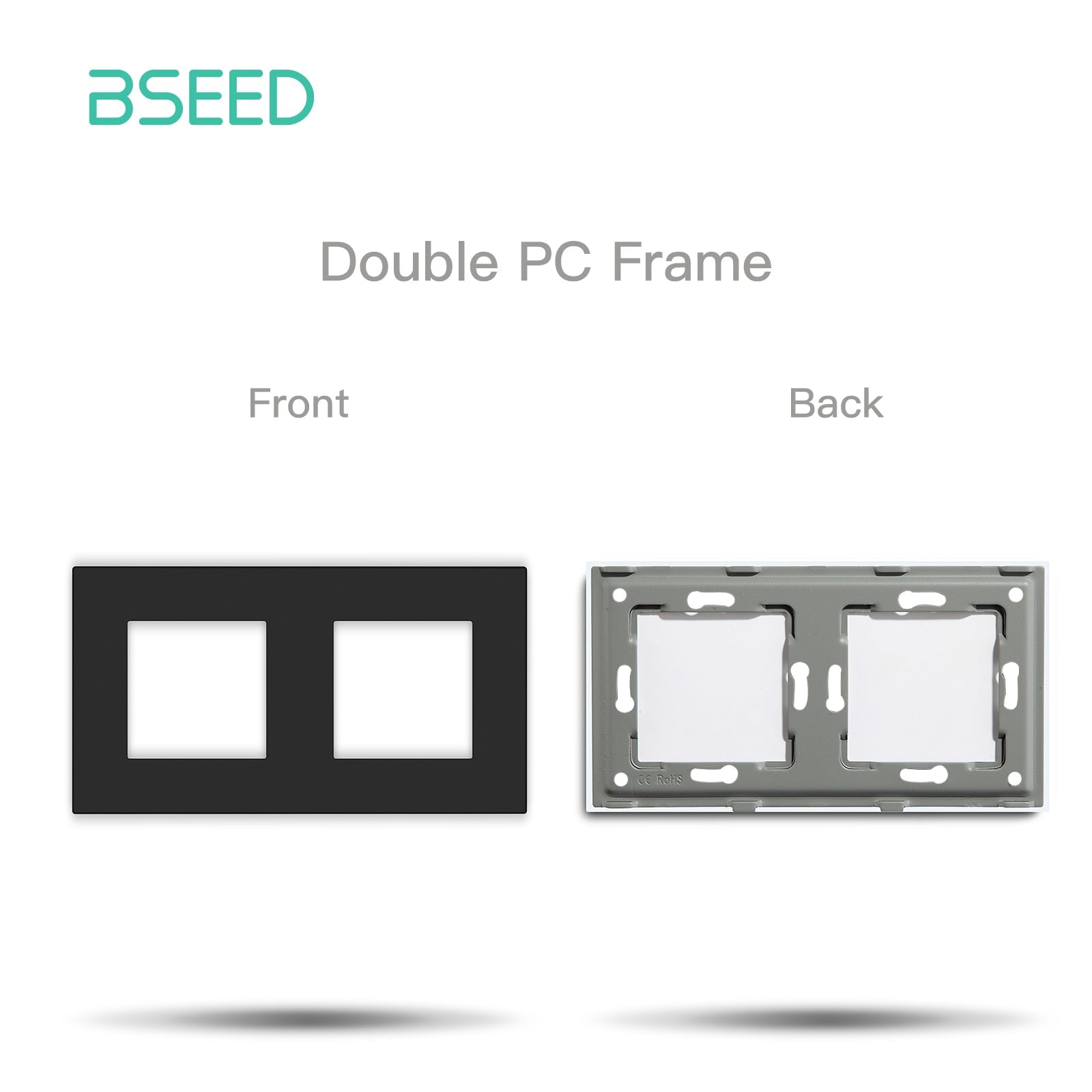 Bseed plastic frame socket 4 colors 1/2/3/4/5 slot DIY parts Wall Jacks & Braces Bseedswitch Black Double 