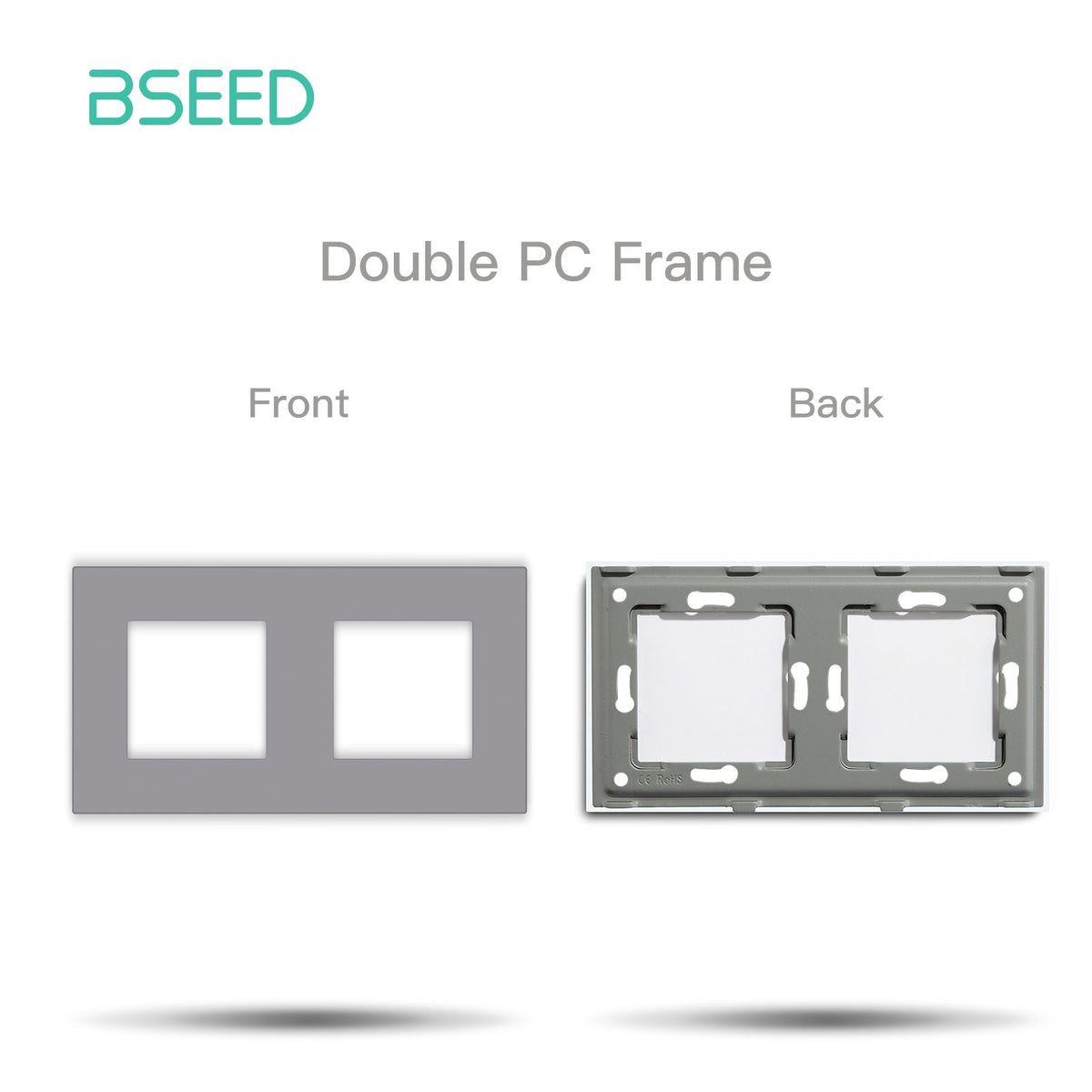 Bseed plastic frame socket 4 colors 1/2/3/4/5 slot DIY parts Wall Jacks & Braces Bseedswitch Grey Double 