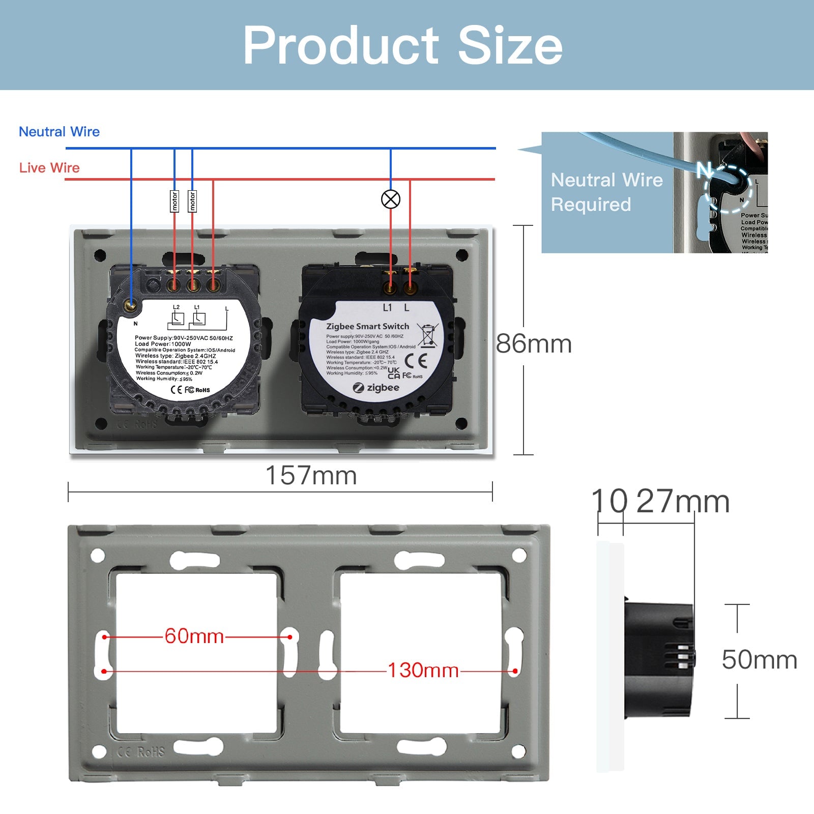 BSEED Zigbee light switch with Shutter Switch Bseedswitch 