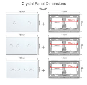 Bseed Glass Panel Light Switch Panel 157mm Double Switch Panel Bseedswitch 