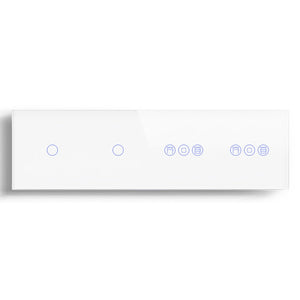 BSEED Double 1/2/3 Gang WiFi Switch With Double Roller Shutter Switch 299mm Light Switches Bseedswitch White 1Gang +1Gang+Double Shutter Switch 