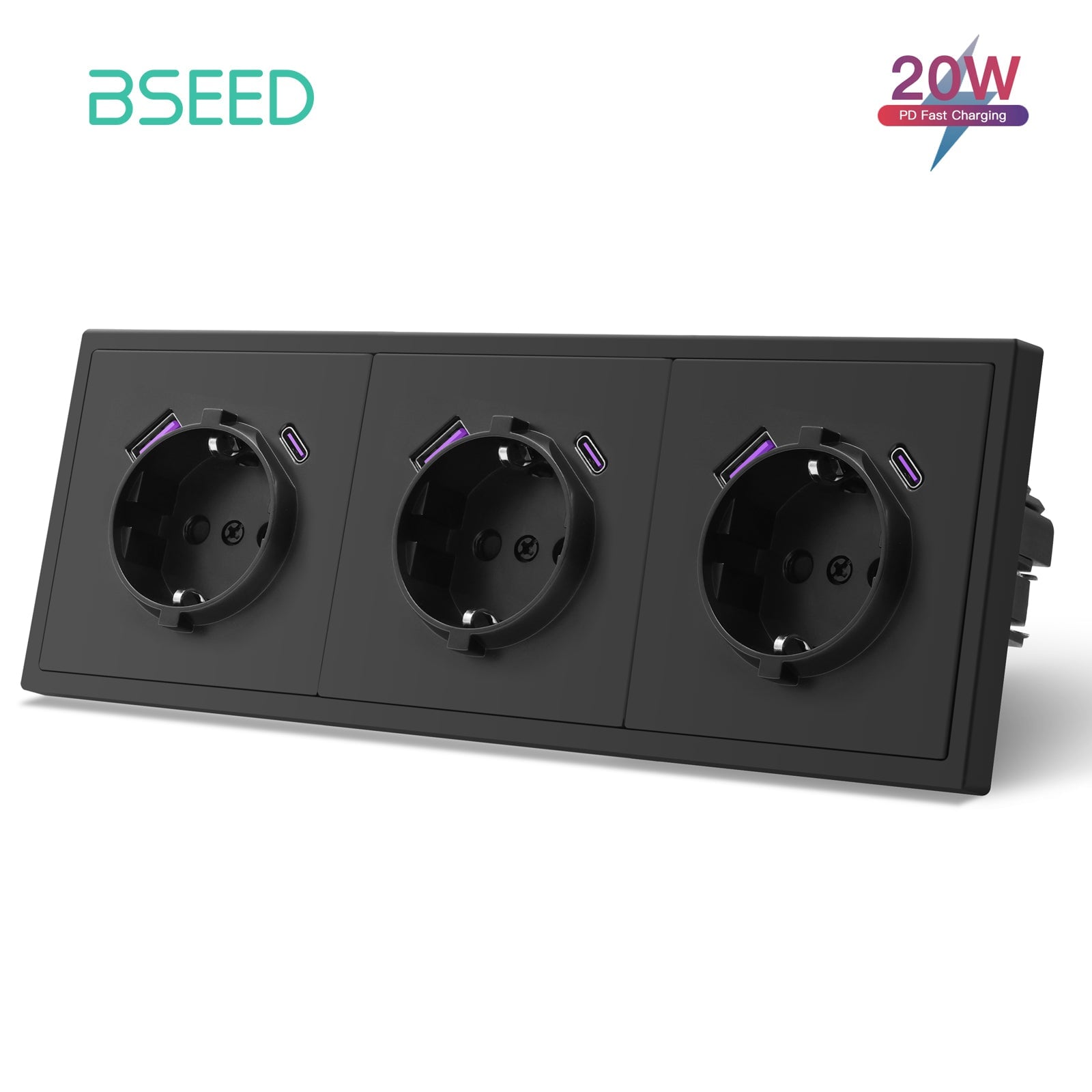 20W Eu Socket With USB&C With Clamping Technique Power Outlets & Sockets Bseedswitch 