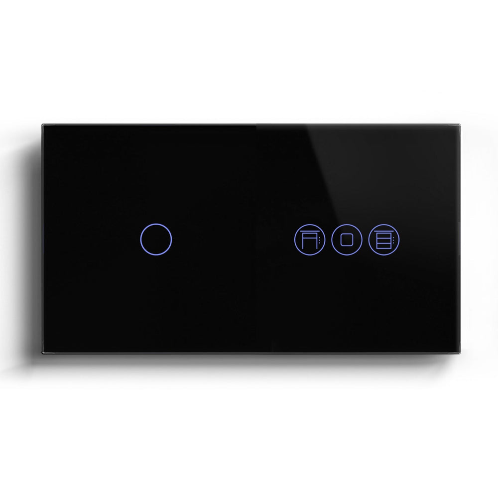 BSEED WiFi 1/2/3 Gang Switch 1/2/3 Way With Roller Shutter Switch Voice And APP Control Light Switches Bseedswitch Black 1 Gang With Shutter Switch 