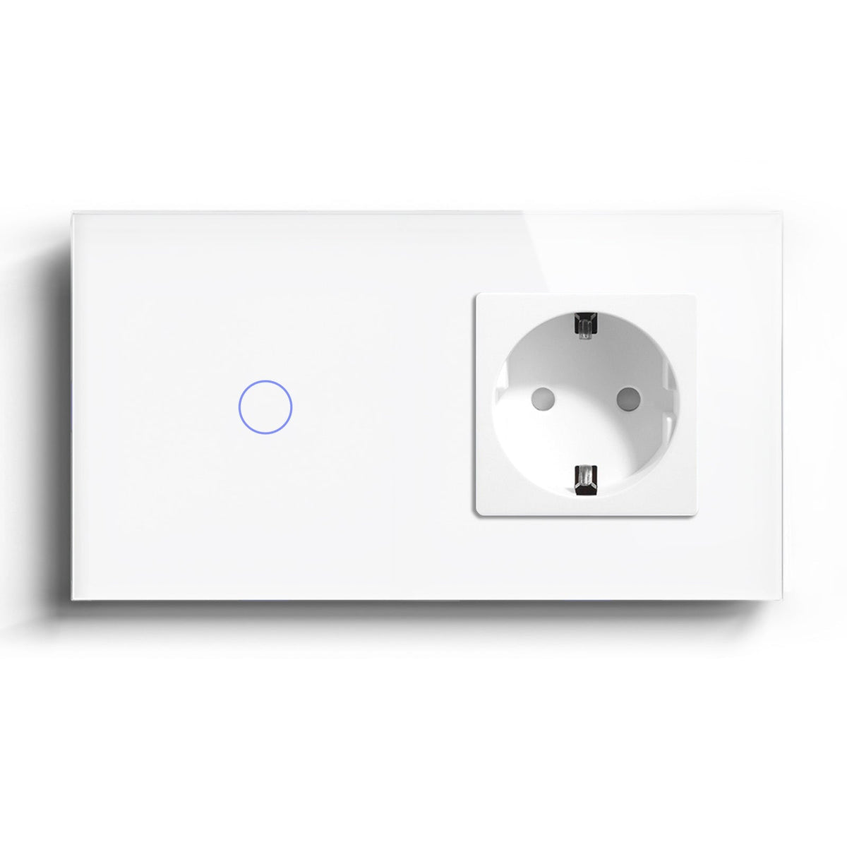 Bseed 1/2/3 Gang 1/2/3 Way Touch Light Switch with Eu Socket 300W Wall Plates & Covers Bseedswitch White 1 Gang 2 Way