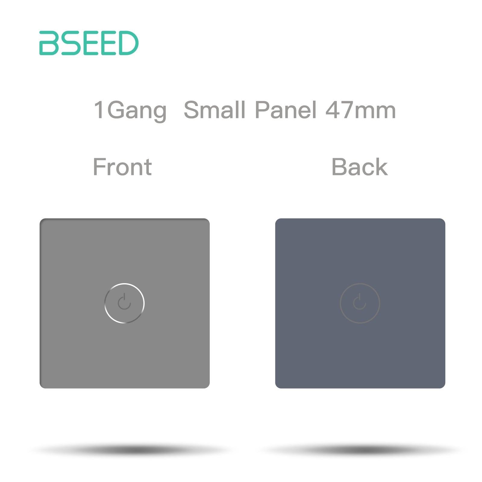 Bseed 47mm Glass Panel Switch DIY Part With Or Without Icon Bseedswitch Grey Wifi 1Gang Switch icon Panel 