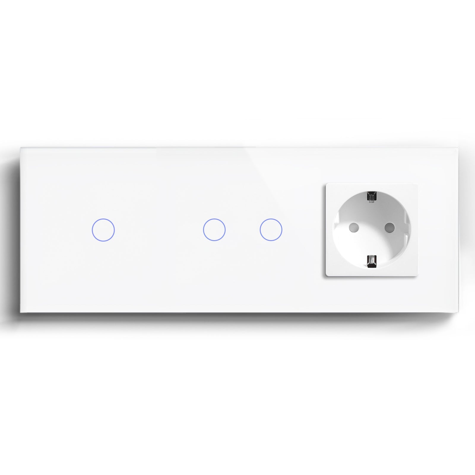 Bseed Smart WiFi Light Switches Multi Control With EU Normal Standard Wall Socket Light Switches Bseedswitch White 1Gang + 2Gang + Socket 