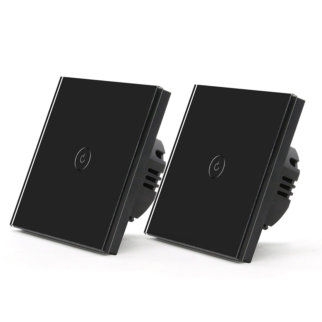 Bseed Smart Wifi Touch Switch 1 Gang 1/2/3 Way Wall Plates & Covers Bseedswitch Black 2Pcs/Pack 