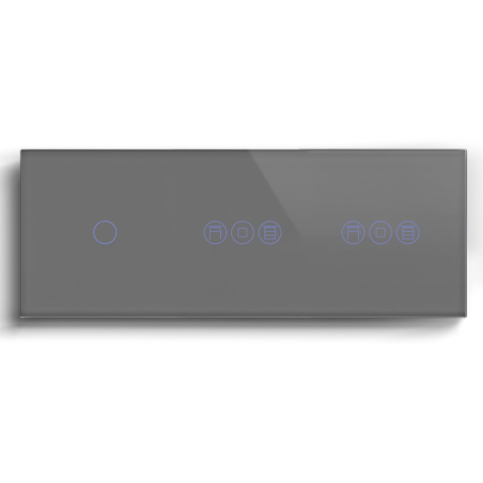 BSEED 1/2/3 Gang WiFi Switch With Double Roller Shutter Switch 228mm Light Switches Bseedswitch Grey 1Gang with Double Shutter Switch 