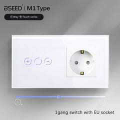 BSEED Touch dimmer 1gang 1/2/3 Way Light Switch With socket Power Outlets & Sockets Bseedswitch 