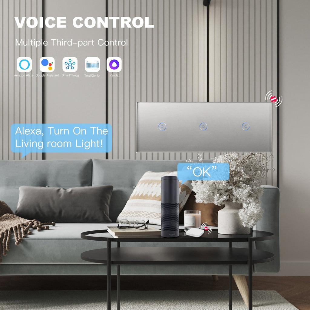 BSEED Interruptor Táctil WIFI Inteligente 3 Gang 1 Vía Gris, Compatible Con  Alexa/Smart Life/Tuya (No Necesita Línea Neutral) : : Industria,  empresas y ciencia