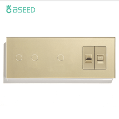 BSEED Product Customization Bseedswitch wifi 2gang switch tiwh wifi 1gang switch with cat6 and telephone 