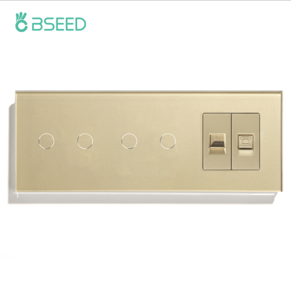 BSEED Product Customization Bseedswitch wifi 2gang switch with wifi 2gang switch with cat6 and telephone 