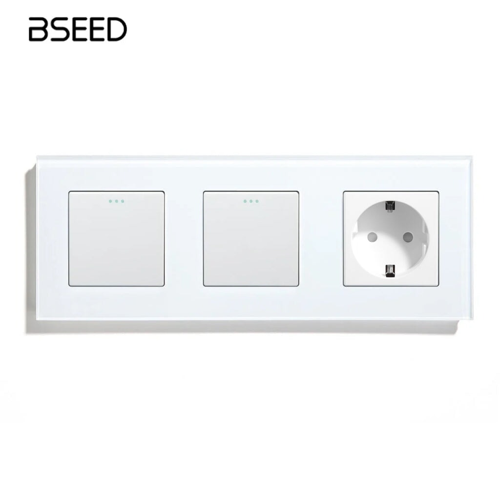 BSEED Product Customization Bseedswitch 1gang 3way switch with 1gang 3way switch with eu socket 