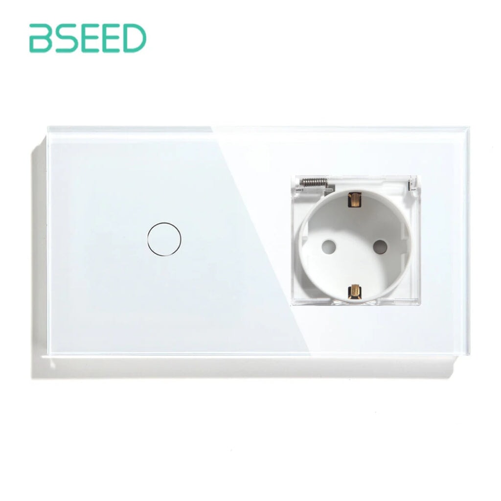 BSEED Product Customization Bseedswitch wifi 1gang touch switch with waterproof eu socket 