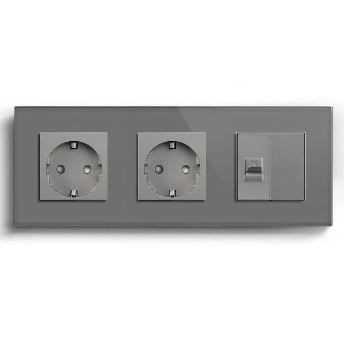 BSEED Product Customization Bseedswitch double eu socket with cat5 socket and blank key 