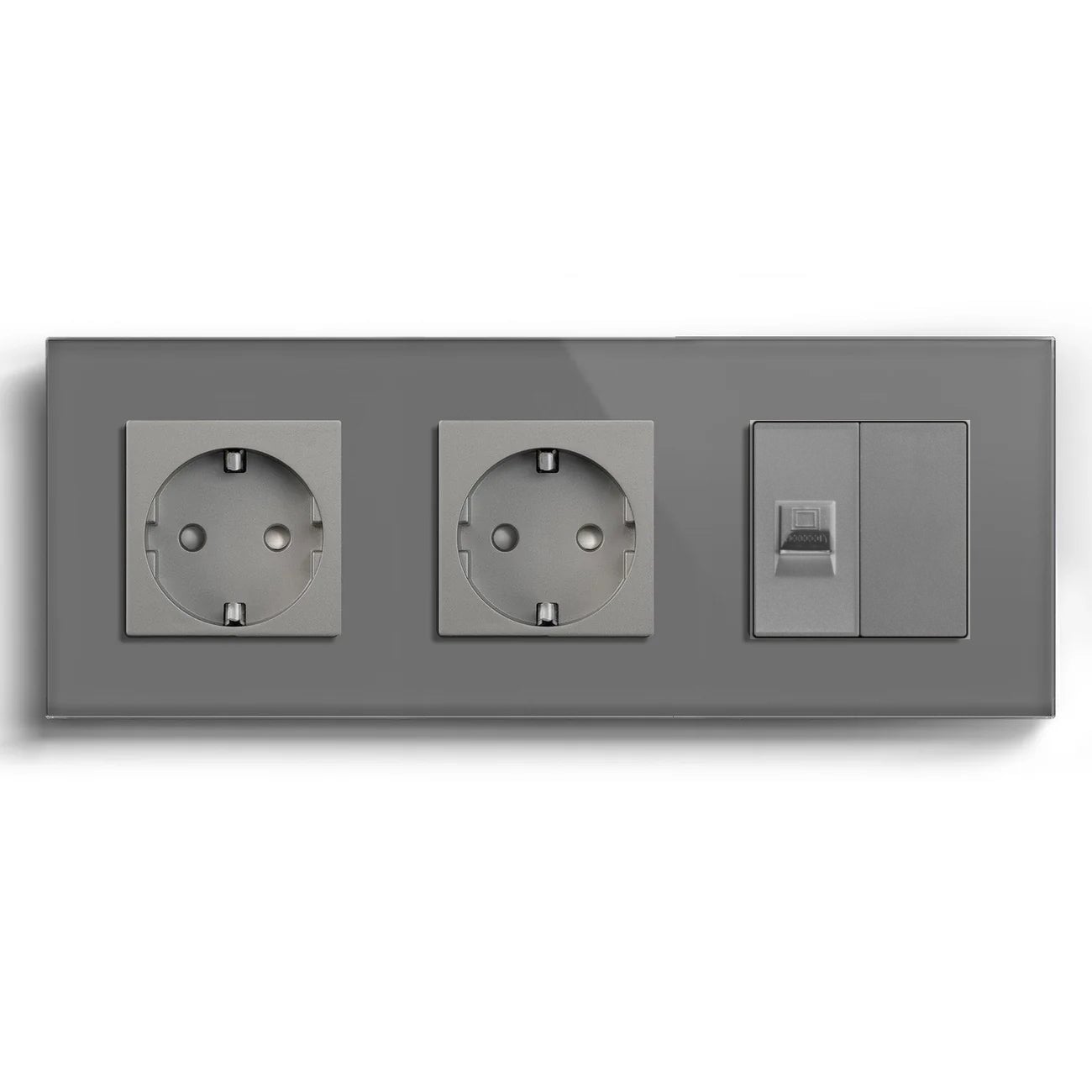 BSEED Product Customization Bseedswitch double eu socket with cat5 socket and blank key 