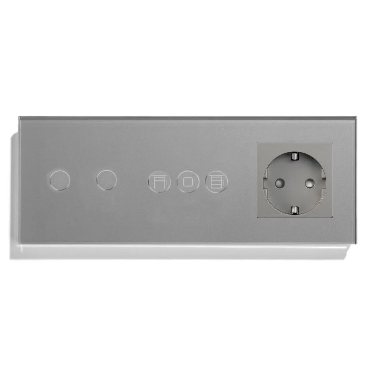 BSEED Product Customization Bseedswitch 2gang 1way touch switch with zigbee roller shutter switch with eu socket 