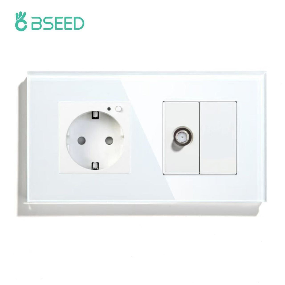 BSEED Product Customization Bseedswitch wifi eu socket with energy monitoring with satellite socket and blank key 