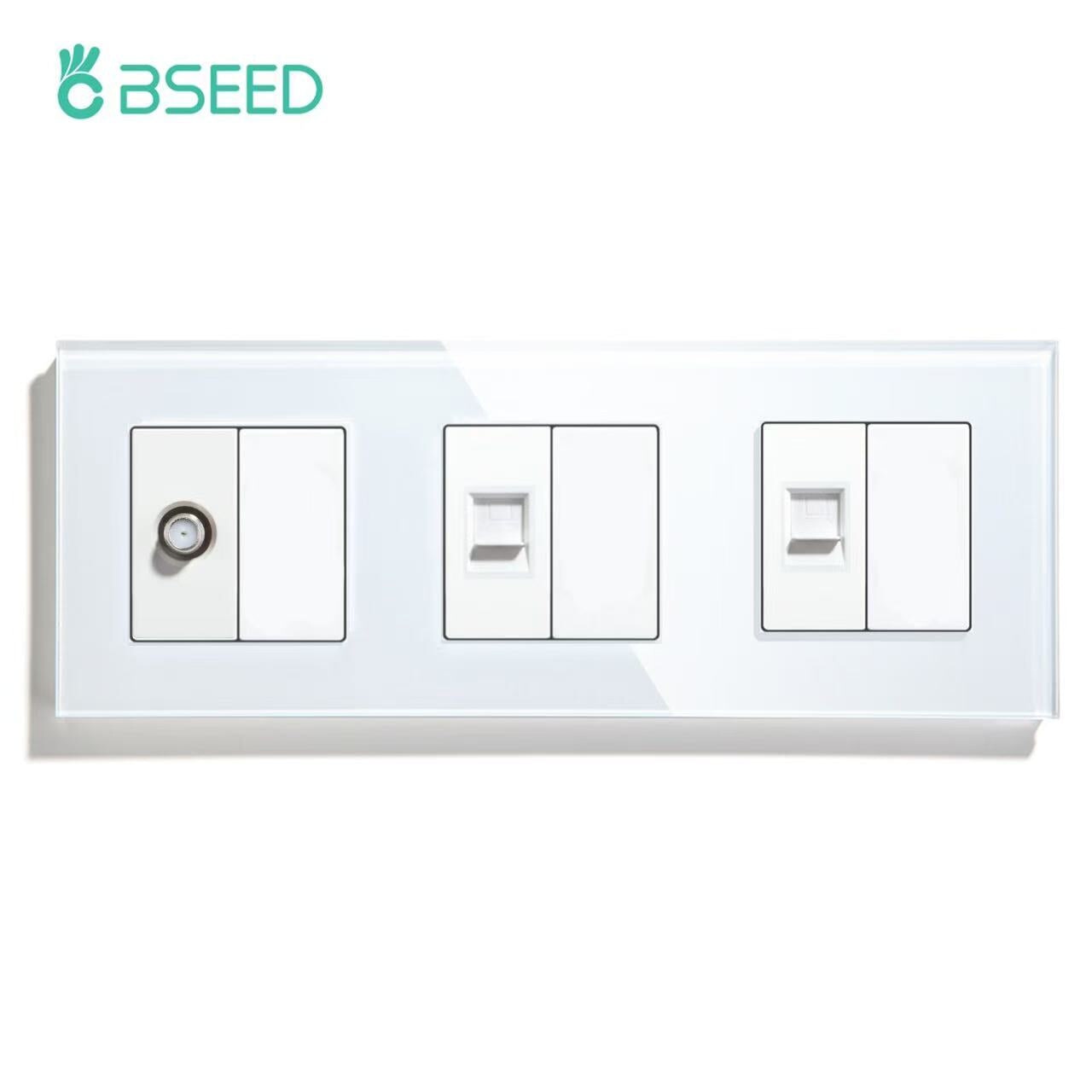 BSEED Product Customization Bseedswitch satellite socket and blank key with double cat5 socket and blank key 