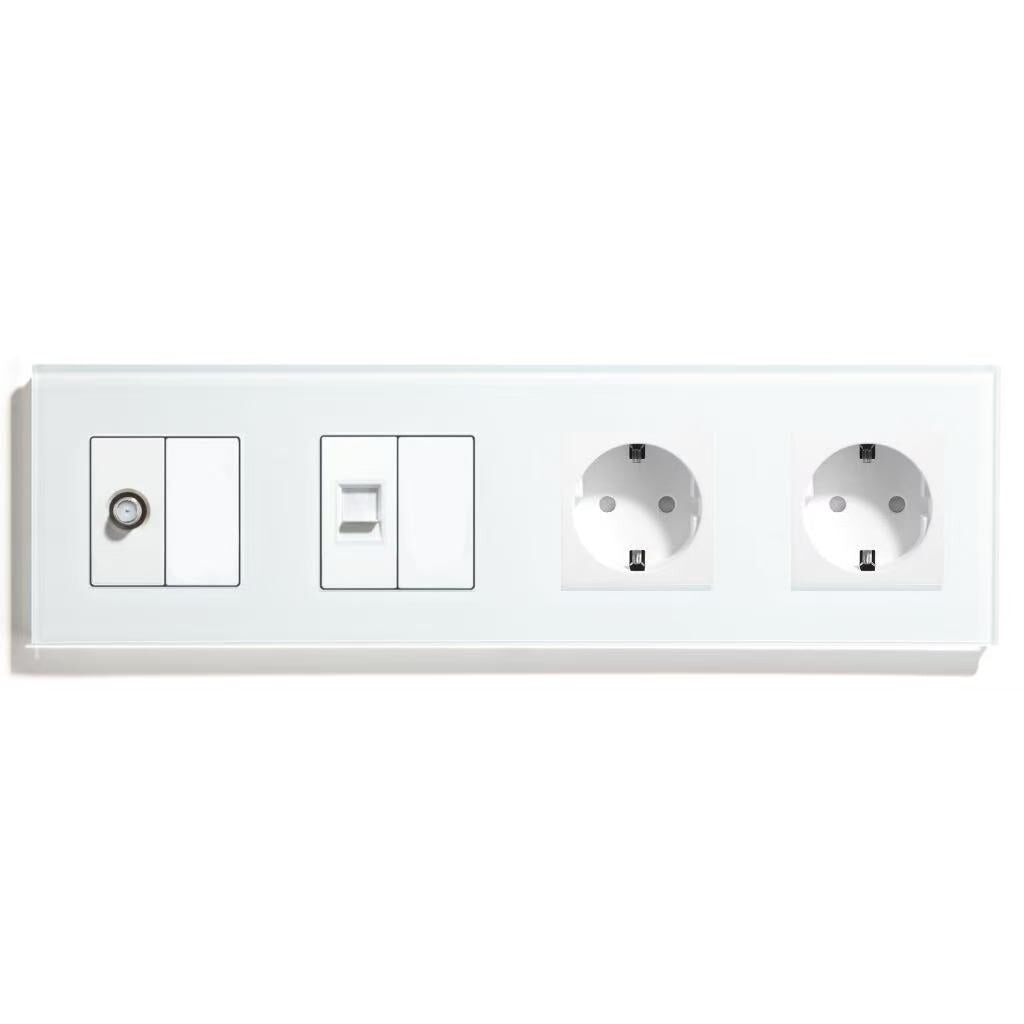 BSEED Product Customization Bseedswitch satellite socket and blank key with cat5 socket and blank key with double eu socket 